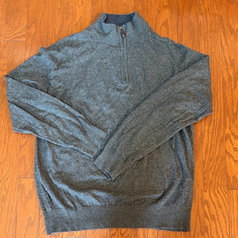 Southern Tide Men's Charcoal Gray Quarter Zip Sweater